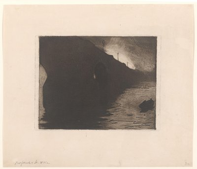 Widok na most Waterloo we mgle w Londynie autorstwa Willem Arnoldus Witsen