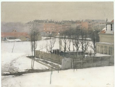 Widok na Oosterpark na śniegu autorstwa Willem Arnoldus Witsen