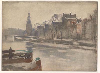 Widok na Oude Schans na Montelbaanstoren autorstwa Willem Arnoldus Witsen