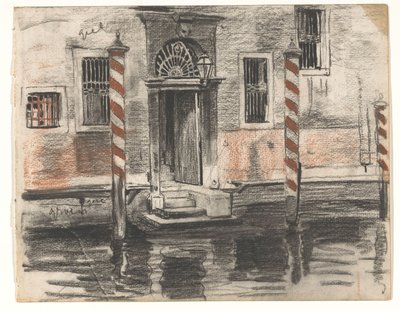 Dom nad Canale Grande w Wenecji, z kolorowymi nutami autorstwa Willem Arnoldus Witsen
