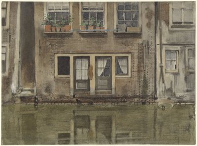 Domy nad kanałem w Amsterdamie autorstwa Willem Arnoldus Witsen
