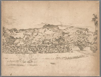 Widok na wulkan De Kloet, Gambar autorstwa Willem Arnoldus Witsen