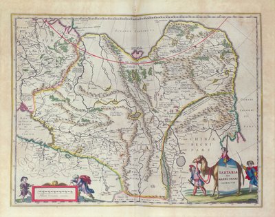 Mapa Syberii i Chin z Le Theatre du Monde lub Nowego Atlasu, 1645 autorstwa Willem Janszoon Blaeu