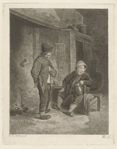 Wnętrze z rolnikami autorstwa Willem de Bruin