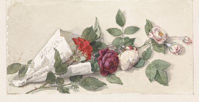Bukiet róż i pelargonii autorstwa Willem de Famars Testas