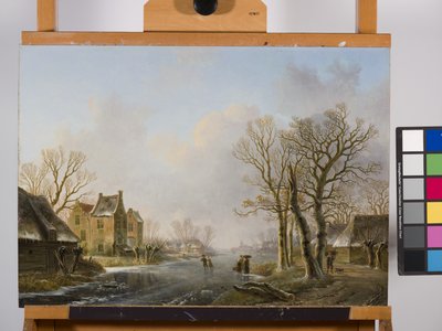 Łyżwiarze Na Zamarzniętej Rzece, Dordrecht autorstwa Willem de Klerk