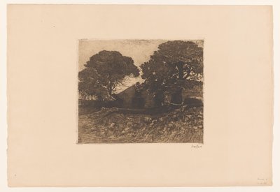 Farma lub farma w pobliżu dużych drzew autorstwa Willem de Zwart (signed by artist)