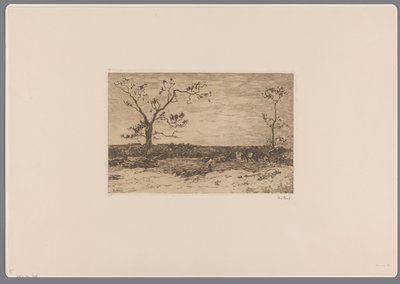 Krajobraz z gołymi drzewami i drwalami Wczytuję zagajnik (tytuł oryginalny) autorstwa Willem de Zwart (signed by artist)