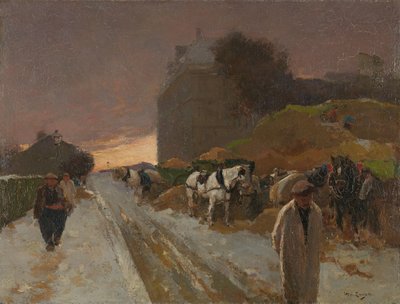 Ulica na Montmartre w Paryżu zimą autorstwa Willem de Zwart