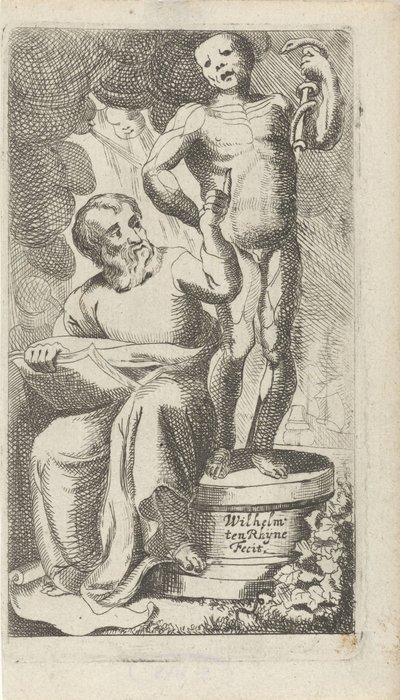 Ilustracja do strony tytułowej książki „Medytacje w magni Hippocratis” autorstwa Willem ten Rhijne
