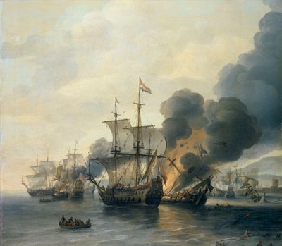 Bitwa pod Leghorn, 4 marca 1653, połowa XVII wieku (olej na płótnie) autorstwa Willem van Diest