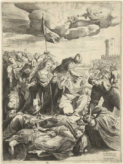Święta Urszula oblegana przez Hunów autorstwa Willem van Haecht (II)
