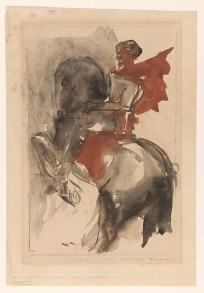 Rycerz na koniu autorstwa Willem van Konijnenburg (signed by artist)