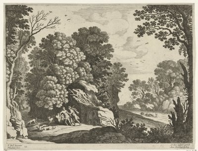Cephalus i Procris Włoskie pejzaże (tytuł serii) autorstwa Willem van Nieulandt (II)