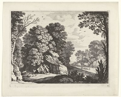 Cephalus i Procris Włoskie pejzaże (tytuł serii) autorstwa Willem van Nieulandt (II)