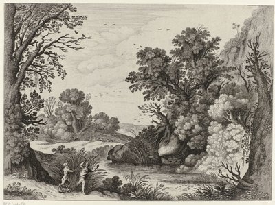 Krajobraz z Panem i Syrinx autorstwa Willem van Nieulandt (II)
