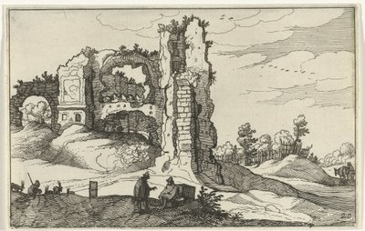 Ruina z bramą Rzymskie ruiny i nadmorskie krajobrazy (seria 1) (tytuł serii) autorstwa Willem van Nieulandt (II)