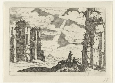 Ruiny Łaźni Karakalli Ruiny rzymskie (seria 2) (tytuł serii) autorstwa Willem van Nieulandt (II)