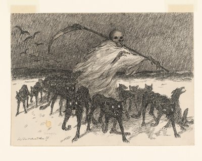 Honger (oryginalny tytuł na obiekcie) autorstwa Willem van Schaik (signed by artist)