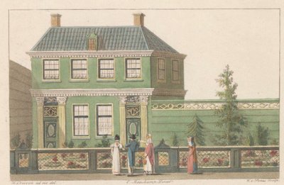 Budynek po wschodniej stronie 219 w Zaandam, 1824 Zdjęcie domu z północnej Holandii w Zaandam / Representation d