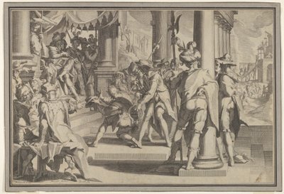 Alegoria Sprawiedliwości Świętość Prawa ze sceną sądową przedstawiającą ułaskawienie mężczyzny..., 1605. autorstwa Willem van Swanenburg