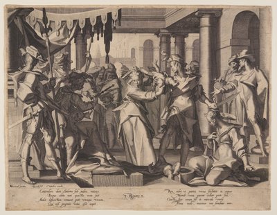 Wyrok Salomona, płyta 2 z Tronów Sprawiedliwości (Thronus Iustitiae) autorstwa Willem van Swanenburgh