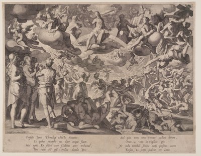 Sąd Ostateczny, płyta 13 z Tronów Sprawiedliwości (Thronus Iustitiae) autorstwa Willem van Swanenburgh