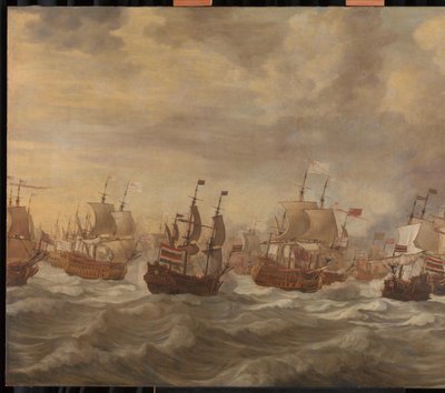 Odcinek z czterodniowej bitwy morskiej (11-14 czerwca 1666) autorstwa Willem van de Velde (I) (attributed to)