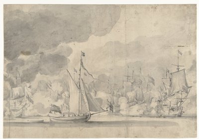 Bitwa pod Lowestoft 13 czerwca 1665 autorstwa Willem van de Velde (I)