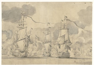 Bitwa pod Lowestoft 13 czerwca 1665 autorstwa Willem van de Velde (I)