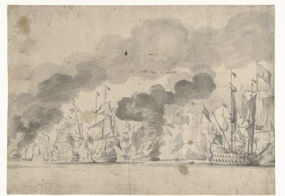 Bitwa pod Lowestoft 13 czerwca 1665 autorstwa Willem van de Velde (I)