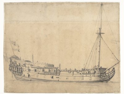 Lojalny Jerzy, wychowany po bitwie czterodniowej w czerwcu 1666 r. autorstwa Willem van de Velde (II)
