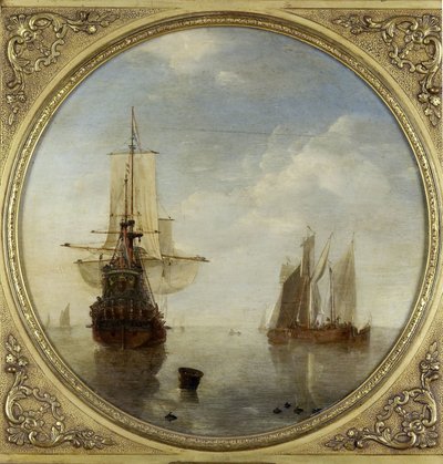 Statki na kotwicy autorstwa Willem van de Velde (II)