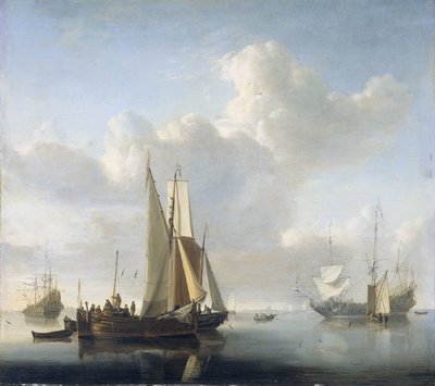 Statki przed wybrzeżem Statki u wybrzeży autorstwa Willem van de Velde (II)