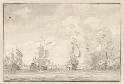 Bitwa morska autorstwa Willem van de Velde (II)