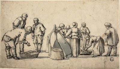 Holenderski rynek rybny autorstwa Willem van de Velde I