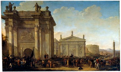 Procesja triumfalna, XVII lub początek XVIII wieku autorstwa Willem van de Velde the Younger