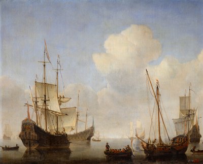 Dywizjon holenderski na wybrzeżu Afryki Zachodniej, lata 60. XVII wieku. autorstwa Willem van de Velde the Younger