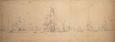 Rada wojenna w holenderskiej flocie autorstwa Willem van de the Elder Velde