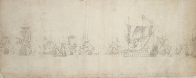 Holenderska flota po radzie wojennej, 8-18 sierpnia 1665 r. autorstwa Willem van de the Elder Velde