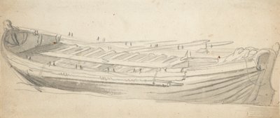 Studium barki okrętowej, ok. 1665 (grafit, szary pył) autorstwa Willem van de the Elder Velde