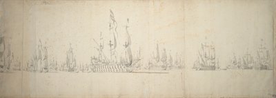 Dzień przed bitwą pod Lowestoft, 2-12 czerwca 1665 r. autorstwa Willem van de the Elder Velde