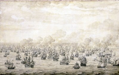 Pierwsza bitwa pod Schooneveld, 28 maja 1673 r. autorstwa Willem van de the Elder Velde