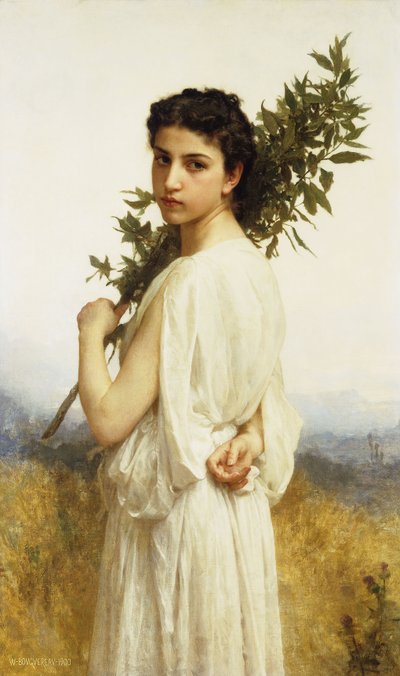 Nimfa trzymająca gałązkę laurową, 1900 autorstwa William-Adolphe Bouguereau