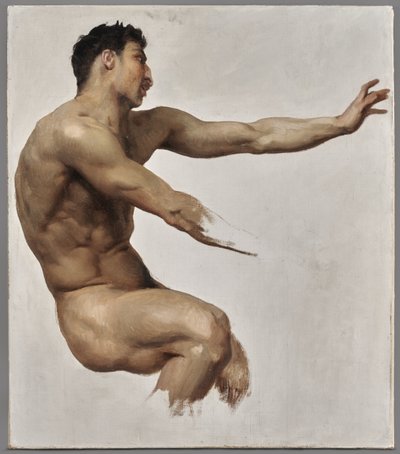 Studium Satyra dla Nimfy i Satyra, ok. 1873 (olej na płótnie) autorstwa William-Adolphe Bouguereau