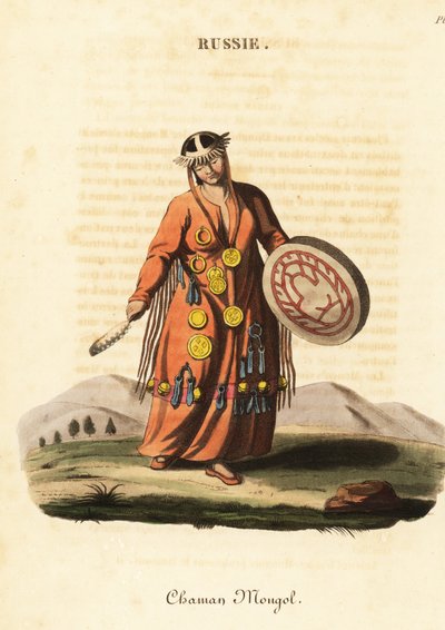 Czarodziejka lub szamanka, Mongołowie autorstwa William (after) Alexander