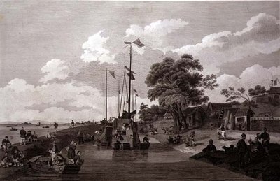 Widok na jezioro Pao-Yng, oddzielone od Canal Grande nasypem ziemskim, wyryte przez Williama (1747-1810) i Elizabeth Ellis, wyd. przez G. Nicol autorstwa William (after) Alexander