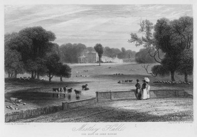 Mistley Hall, siedziba Lorda Riversa (rycina) autorstwa William (after) Daniell