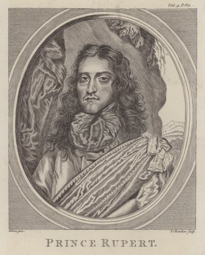 Książę Rupert Reński, niemiecki żołnierz, który walczył po stronie rojalistów w angielskiej wojnie domowej (rycina) autorstwa William (after) Dobson
