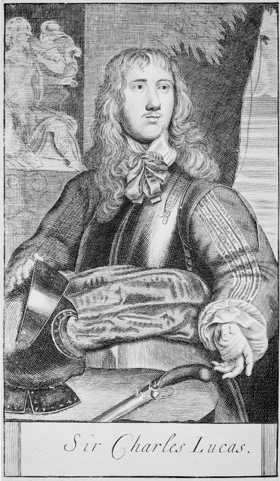 Sir Charles Lucas, c.1645 (grawerowanie) autorstwa William (after) Dobson